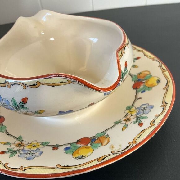 Hampton Ivory England Plate Bowl Fruit Floral Pattern Design Kitchenware - Picture 5 of 10